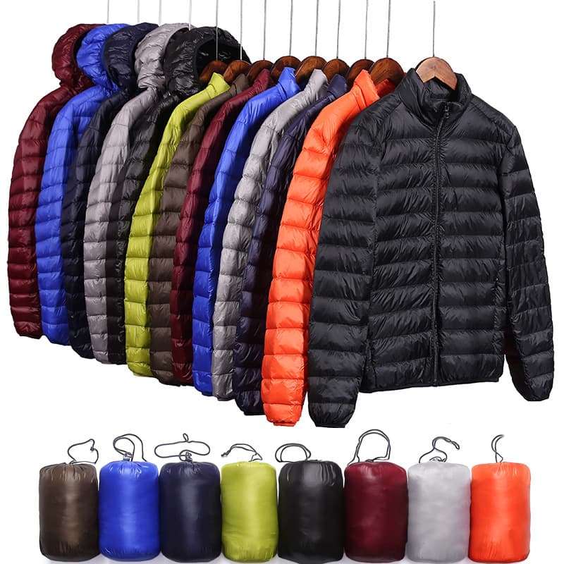 Cross-Border TikTok Autumn/Winter Lightweight Down Jacket Men's Short Plus-Size Lightweight Cold-Proof Warm White Duck Down Stand Collar Coat