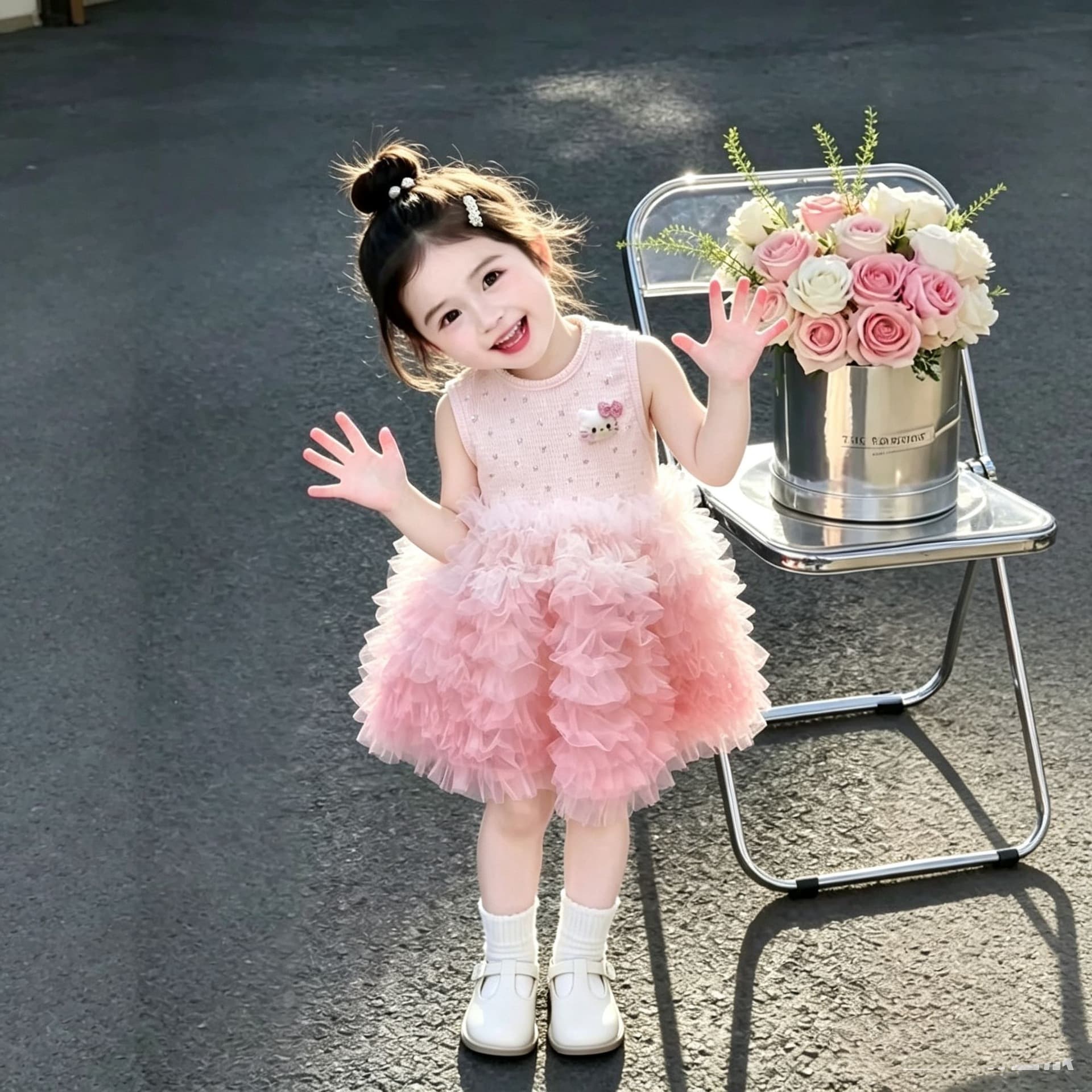 Girls Dress Sweet Summer 2026 Gauze Skirt New Children's Casual Cake Fashionable Summer Princess Skirt