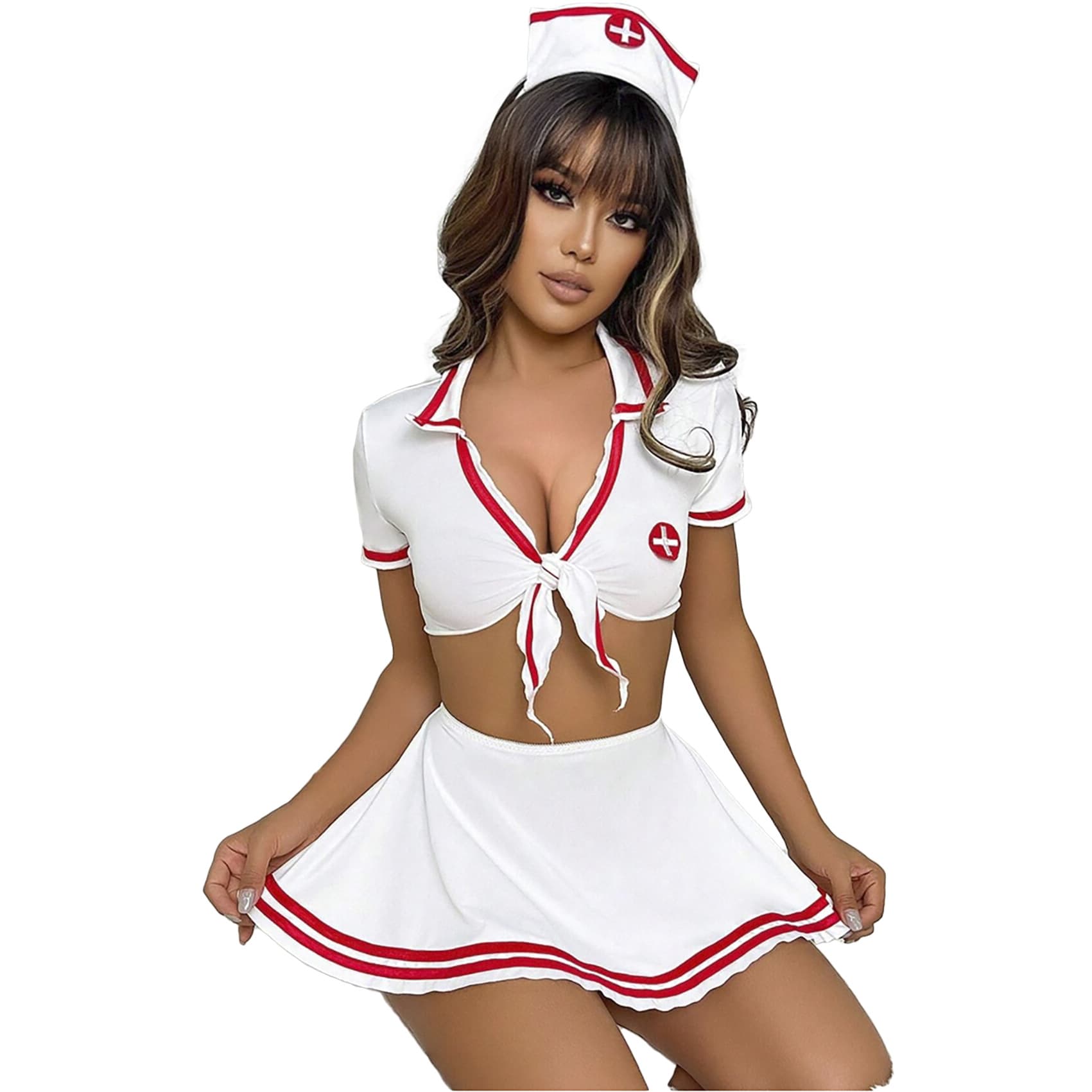 Sexy Nurse Uniform S-XL Women's Game Roleplay Outfit Braised Costume Exotic Set Nursing Clothes Halloween Cosplay Costume