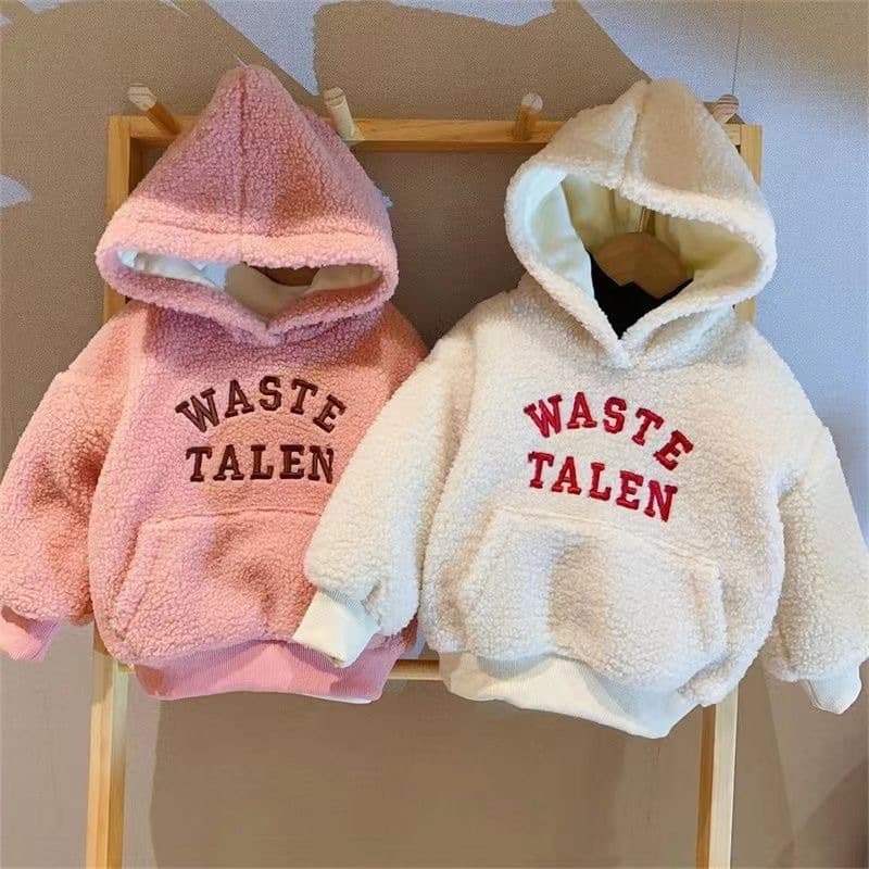 New Autumn/Winter Children's Hooded Sweatshirt, Fleece-Lined Warm Top for Boys and Girls, Thick Lamb Fleece Hoodie Coat