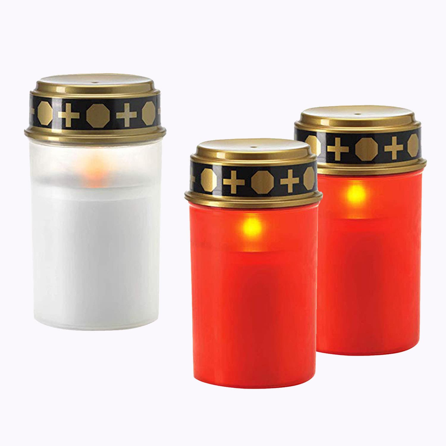 Factory Direct Outdoor LED Prayer Cemetery Light Religious Battery Cemetery Light Memorial Glowing Candle Ground Insert Light