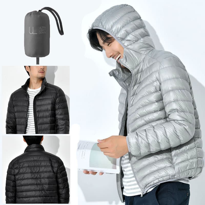 Winter Autumn Down Jacket Men's Short Lightweight Business Trendy Hooded Thickened White Duck Down Men's Coat