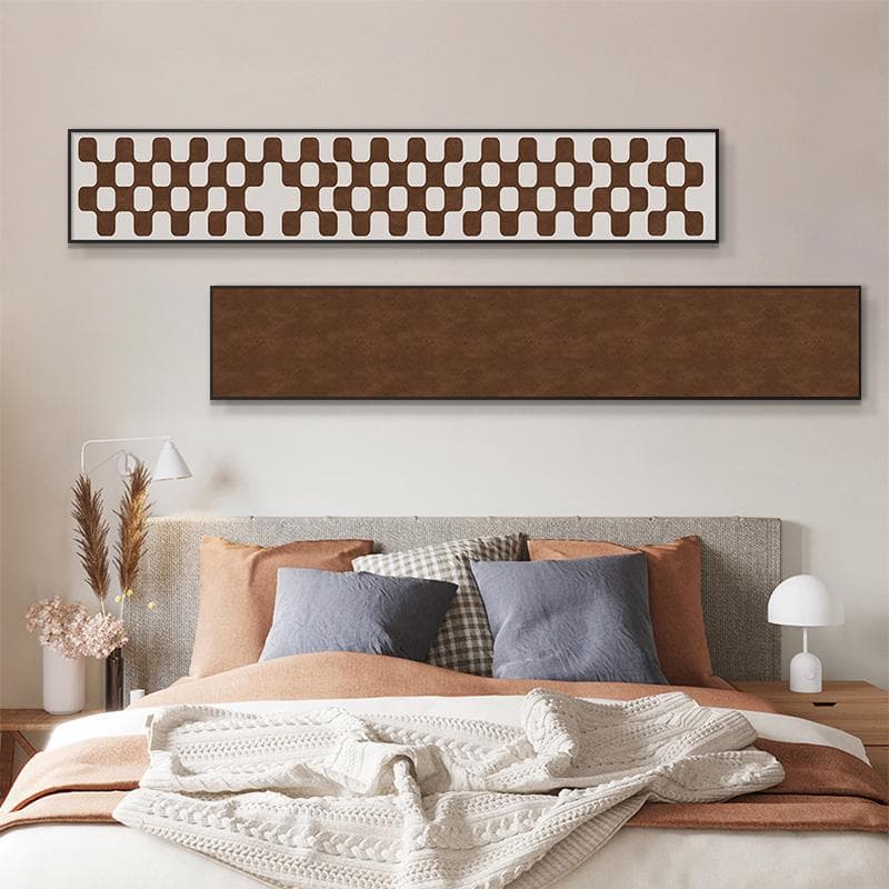 Premium Living Room Decorative Painting Minimalist Style Wabi-Sabi Style Entryway Decor Grid Two-Panel 20x150