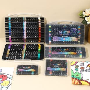 Factory Wholesale Glitter Markers, Acrylic Markers, Fluorescent Pens for Kids, Primary School Students Drawing Stationery, Soft Tip Colored Pens