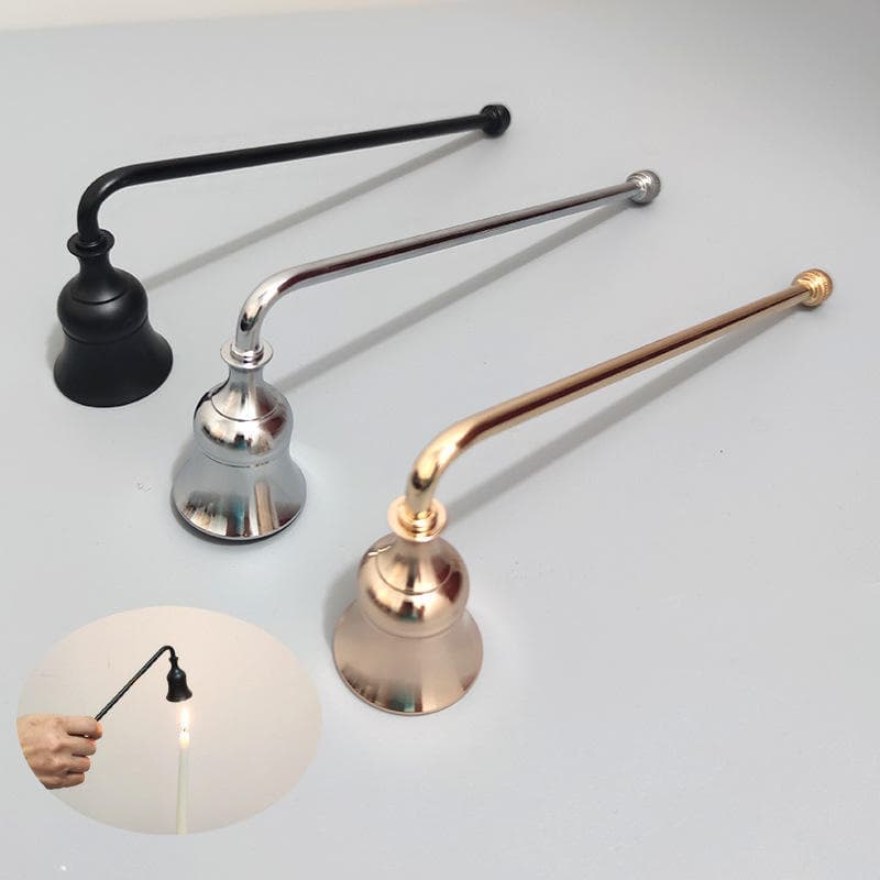 Cross-border wholesale aromatherapy candle tool electroplated metal snuffer with handle candle extinguisher cover bell snuffer