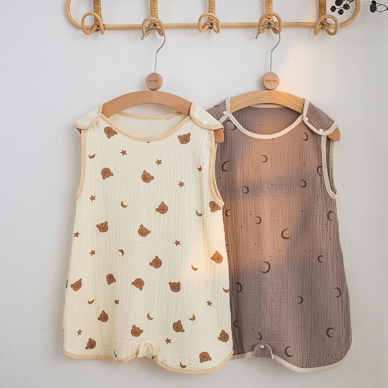New Soft Cotton Muslin Vest Bag Summer Thin Sleeveless Baby Sleeping Bag Breathable Comfortable Anti-Kick Lightweight Design