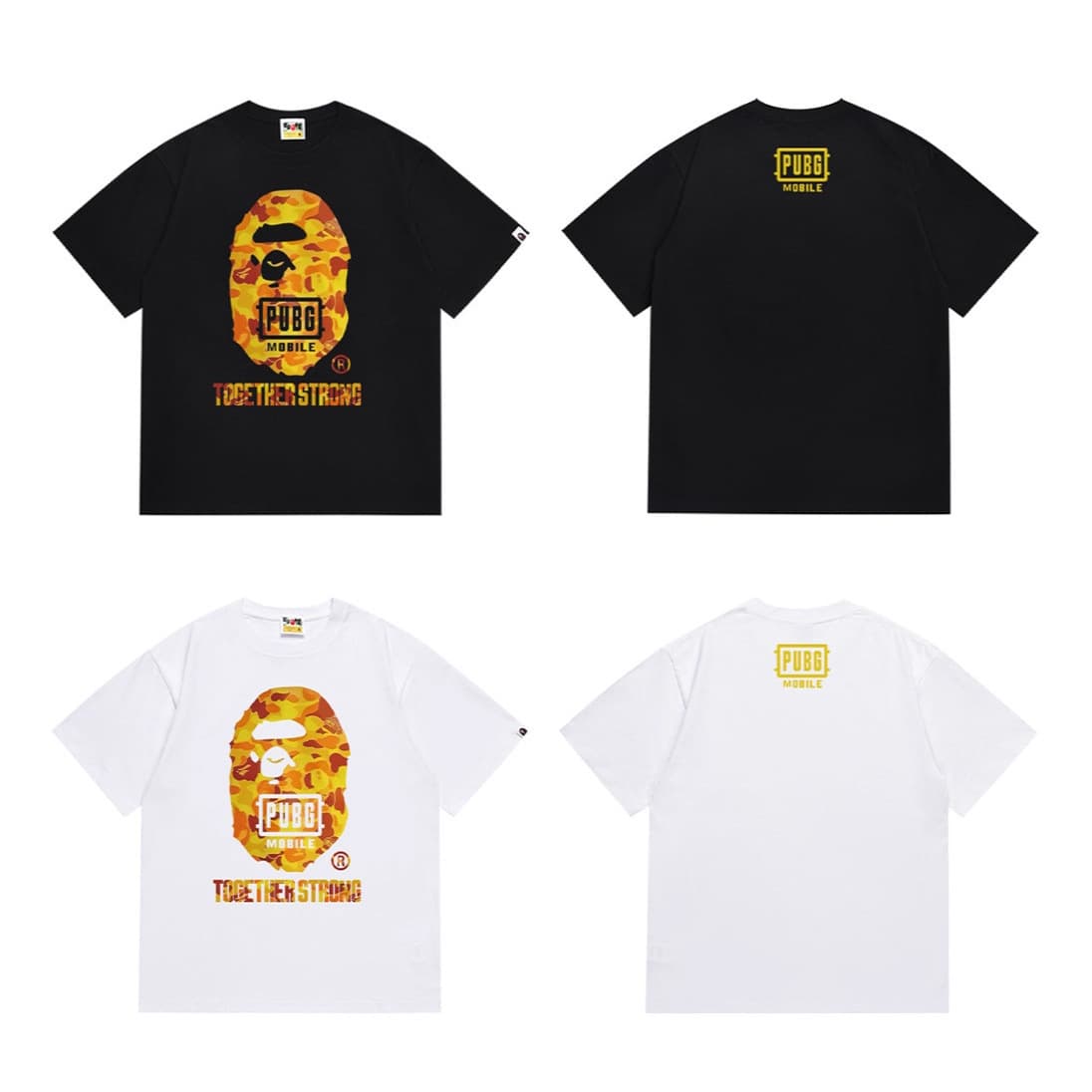 Cross-border wholesale supply foreign trade trendy brand 260g heavy bape ape head shark short-sleeved monkey bape T-shirt