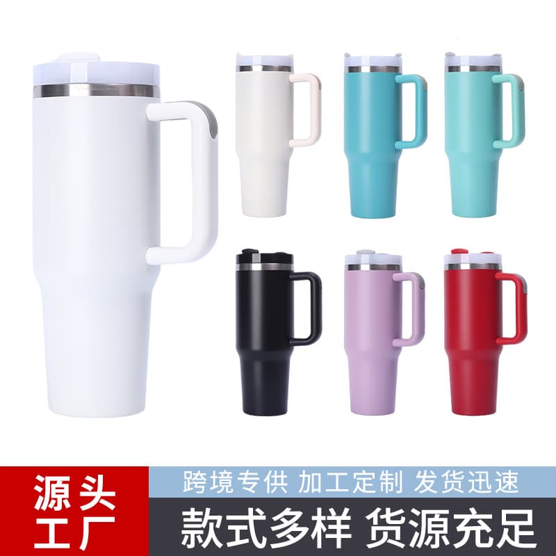 Cross-border 40oz 2nd generation Ice Pa car cup plated black electroplated black color multi-color large cup large capacity sports cup kettle