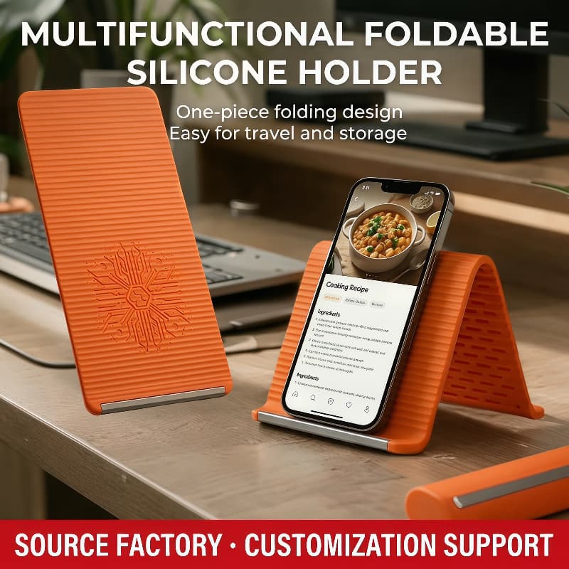 Cross-border Phone Stand Silicone Desktop Tablet Notebook Holder Creative Flexible Foldable Desktop Phone Stand Wholesale