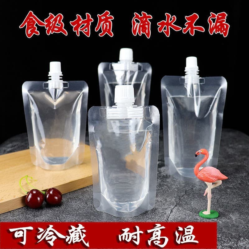 Soy Milk Bags Disposable Sour Plum Drink Bags Chinese Medicine Liquid Packaging Bags Beverage Soft Water Bags Transparent Stand-Up Spout Pouches
