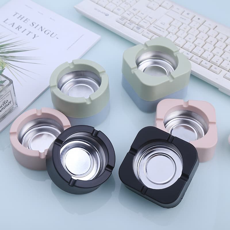 Home Round Ashtray, Home Living Room Office Hotel Square Ashtray, Light Luxury Plastic Ashtray