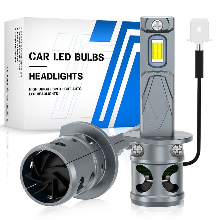 Amazon LED Car Headlight Bulb H1 with Fan Direct Plug Mini 1:1 Headlight High Brightness Heat Dissipation Car Aluminum