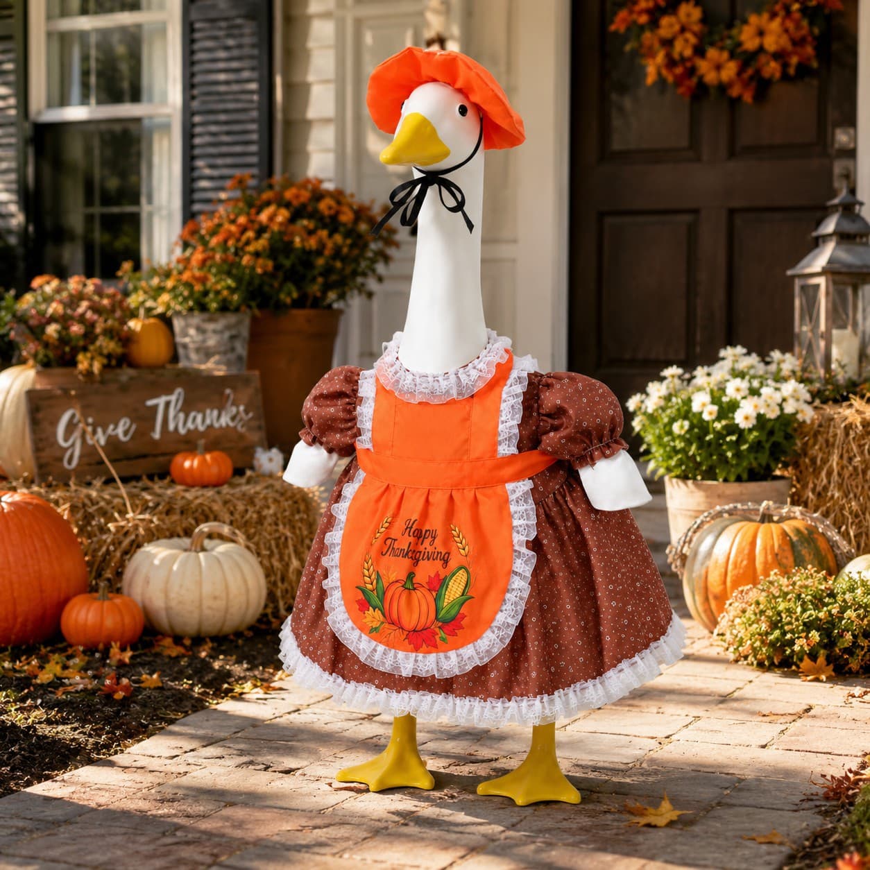 Thanksgiving yard 23-inch goose dress up clothes props cross-border autumn harvest pumpkin outdoor decoration porch goose costumes