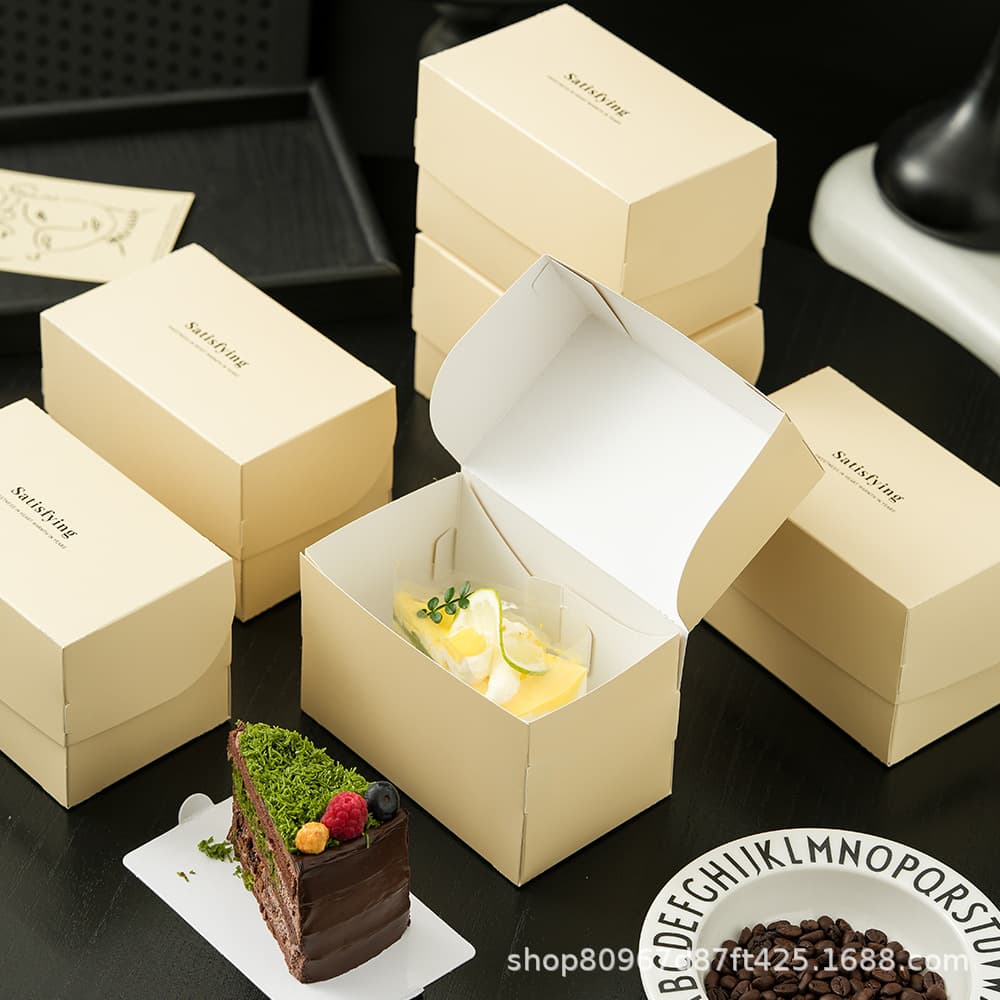 Triangle Cake Box for French Desserts, Mille Crepe, Mousse, Basque Cheesecake Slices, Baking Pastry Packaging Box