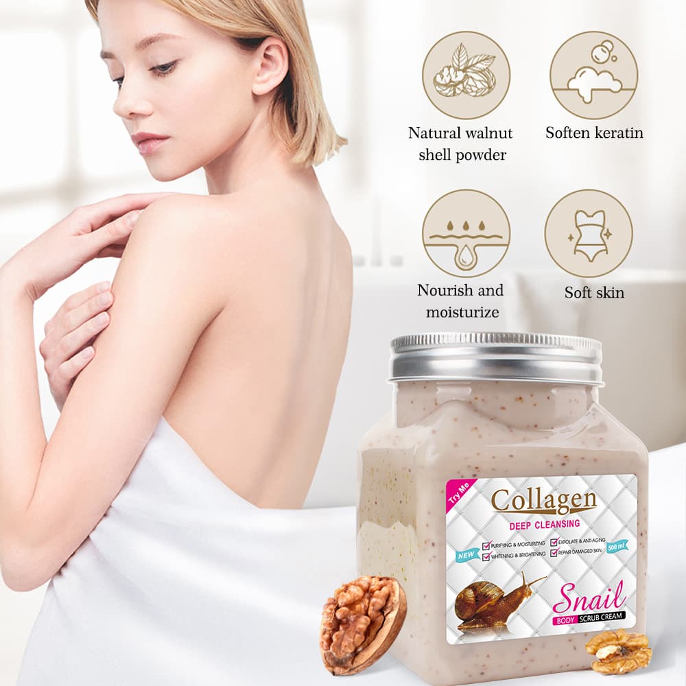 Cross-Border Aichun Snail Scrub Whole Body Chicken Skin Exfoliation Delicate Hydration Wholesale Body Scrub