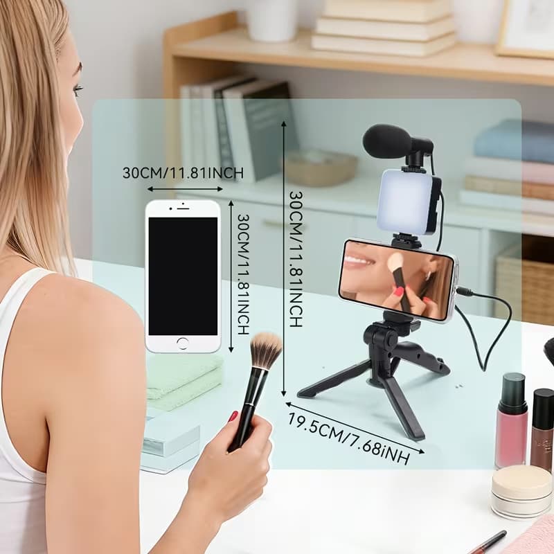 Vlog Douyin mobile phone live broadcast photo set pocket light beauty fill light assist camera tripod microphone