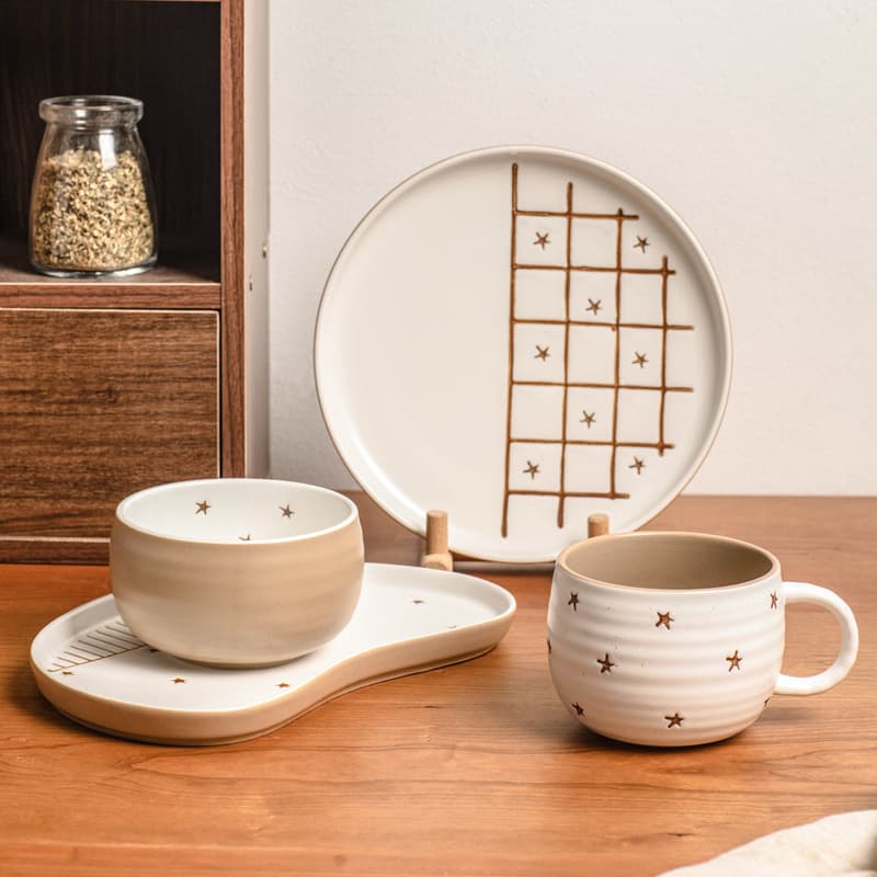 Japanese Style Creative Hand-painted Underglaze Color Cartoon Style Ceramic Dinner Plate Snack Plate Dessert Plate Breakfast Afternoon Tea Tableware