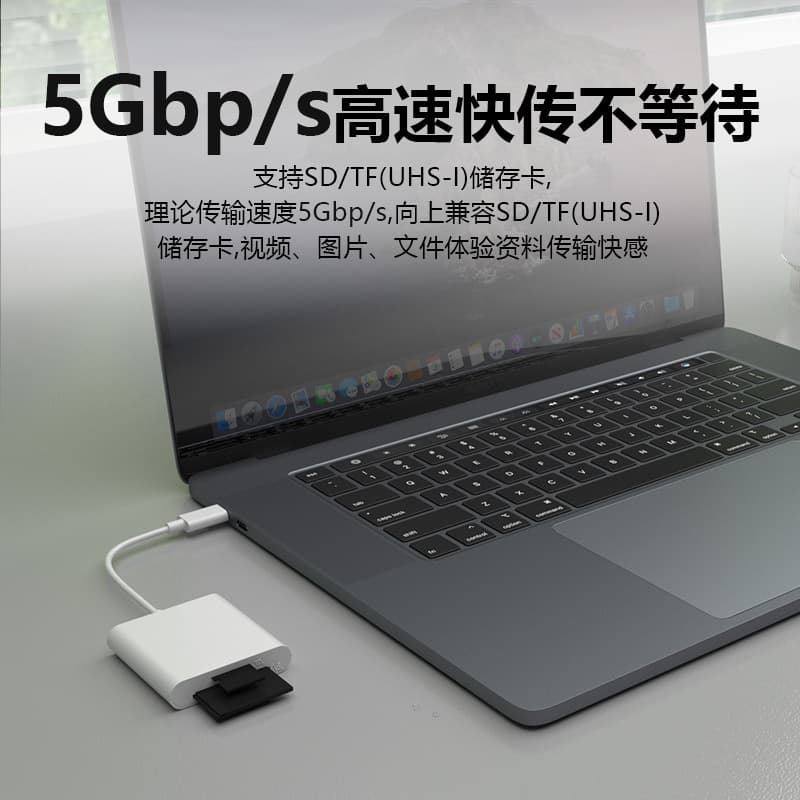 Cross-Border 2-in-1 High-Speed Type-C Apple Phone Computer OTG Card Reader TF/SD Card for Camera Car Use