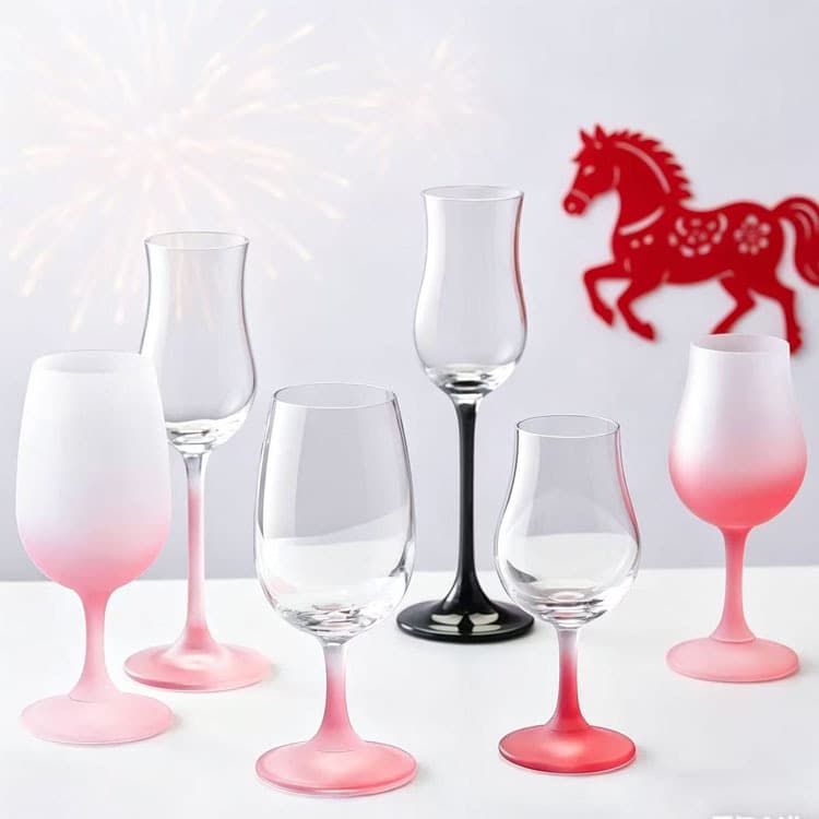 Frosted pink gradient color glass household girls creative goblet art bartending cold drink cocktail cup