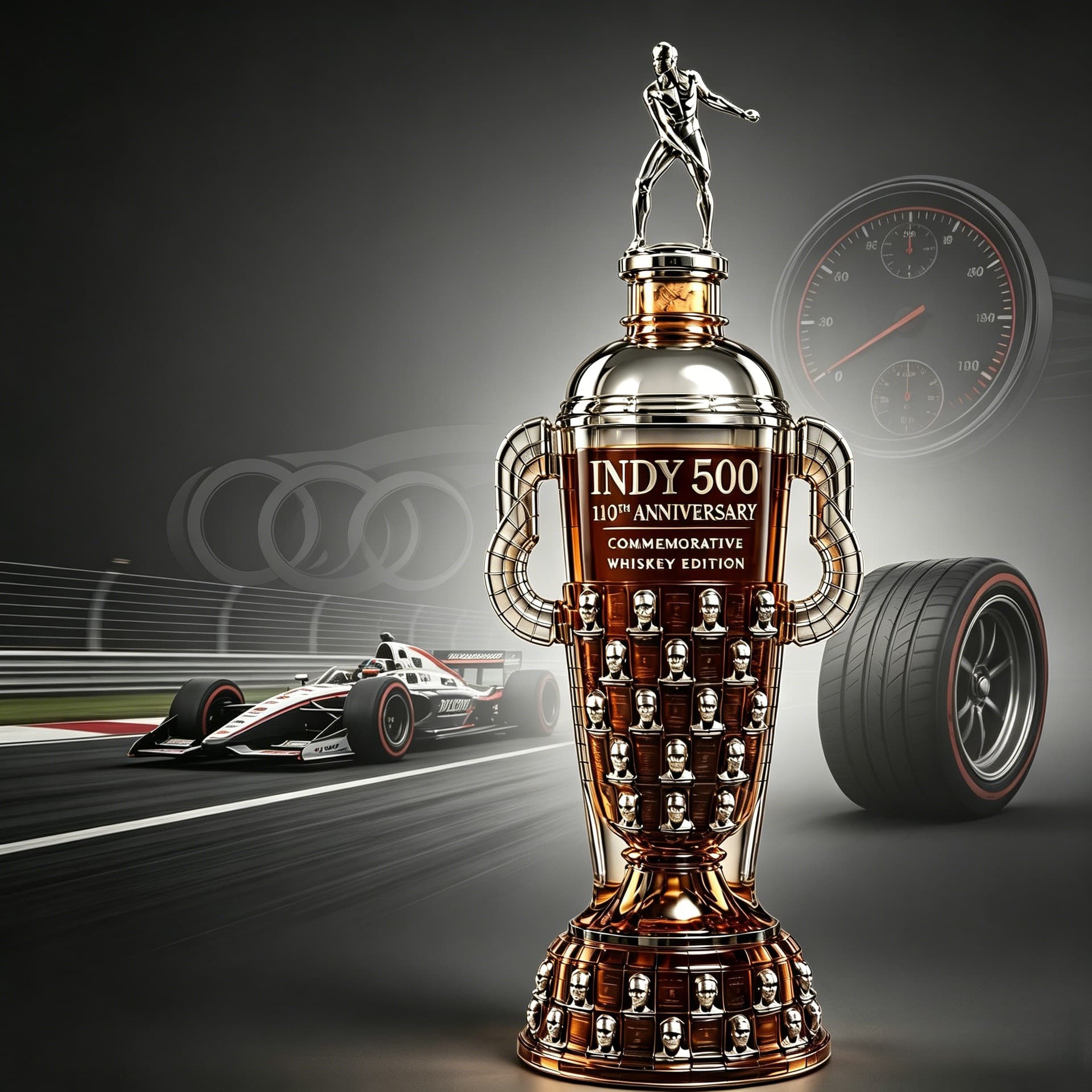 NDY500 Racing Trophy Craft Bottle Indianpolis Commemorative Whiskey Bottle Glass Bubble Bottle
