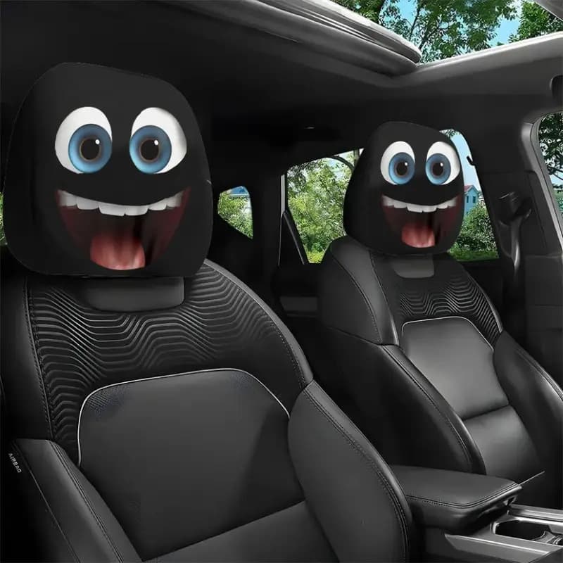 Custom printing available for export orders. Cool car printed headrest cover, stretchy, funny and quirky car pillow cover.