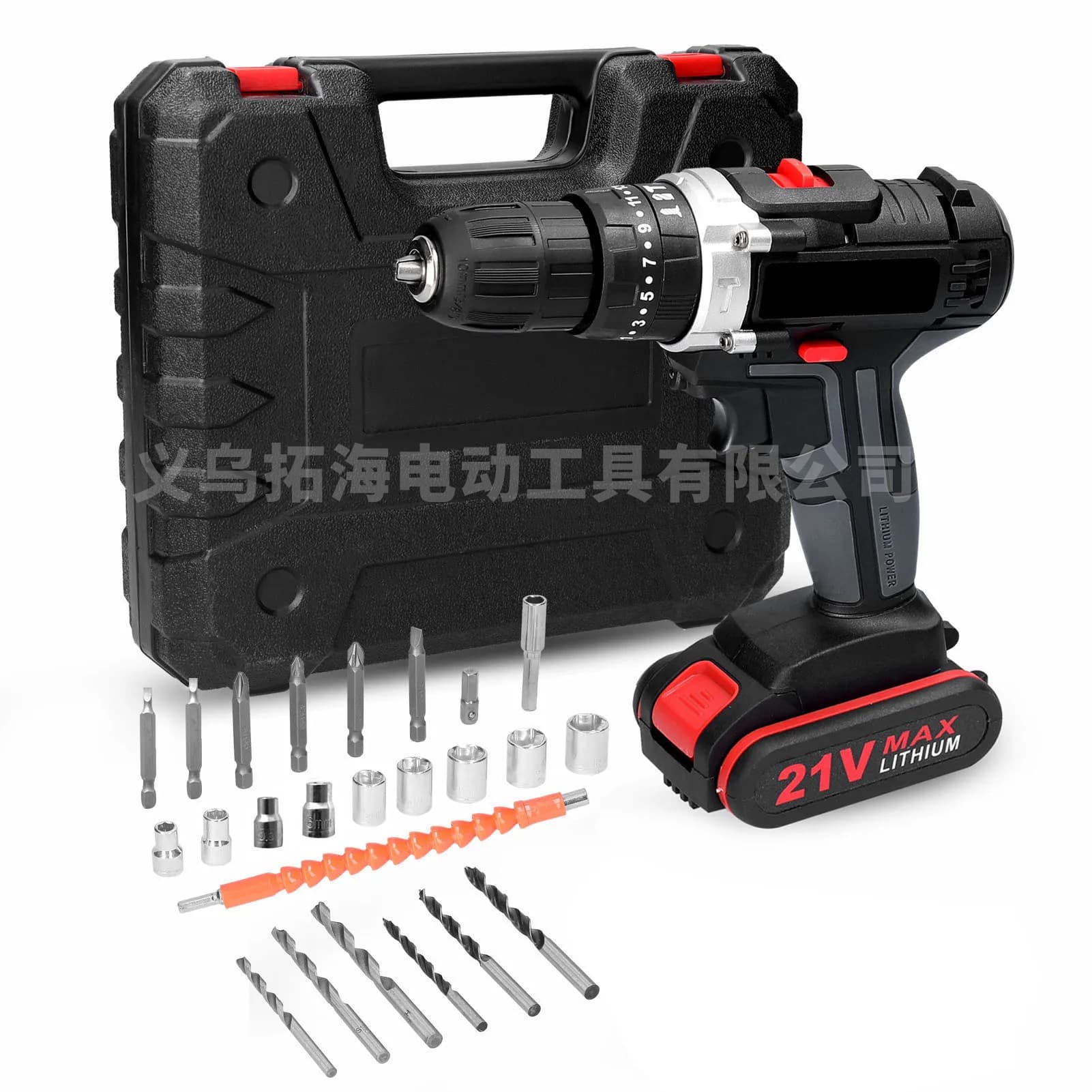 Three-in-One Impact Set Rechargeable Lithium Drill Household Cordless Drill Charging Drill Electric Screwdriver Cross-border Exclusive