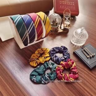 Harry Potter Headband Scrunchie Hermione Style Hogwarts Headband Cosplay Hair Accessory