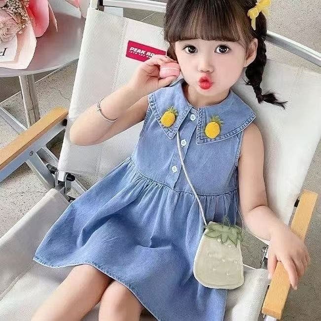 Girls' Summer Dress 2026 New Fashionable Korean Style Children's Thin Denim Vest Dress, Baby Summer Dress