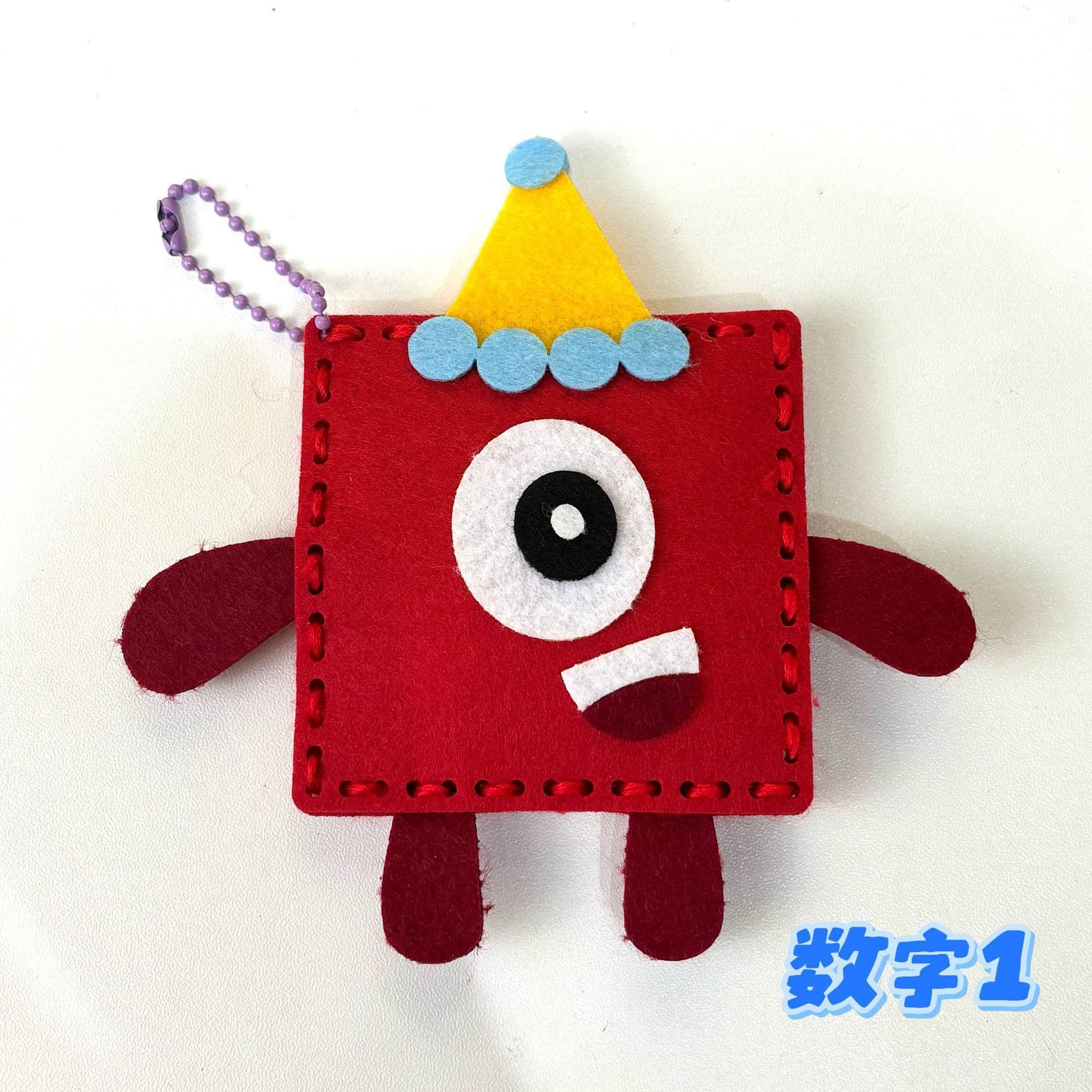Children's sewing fun numberblocks cartoon five-piece non-woven hanging ornaments DIY handcraft material kit