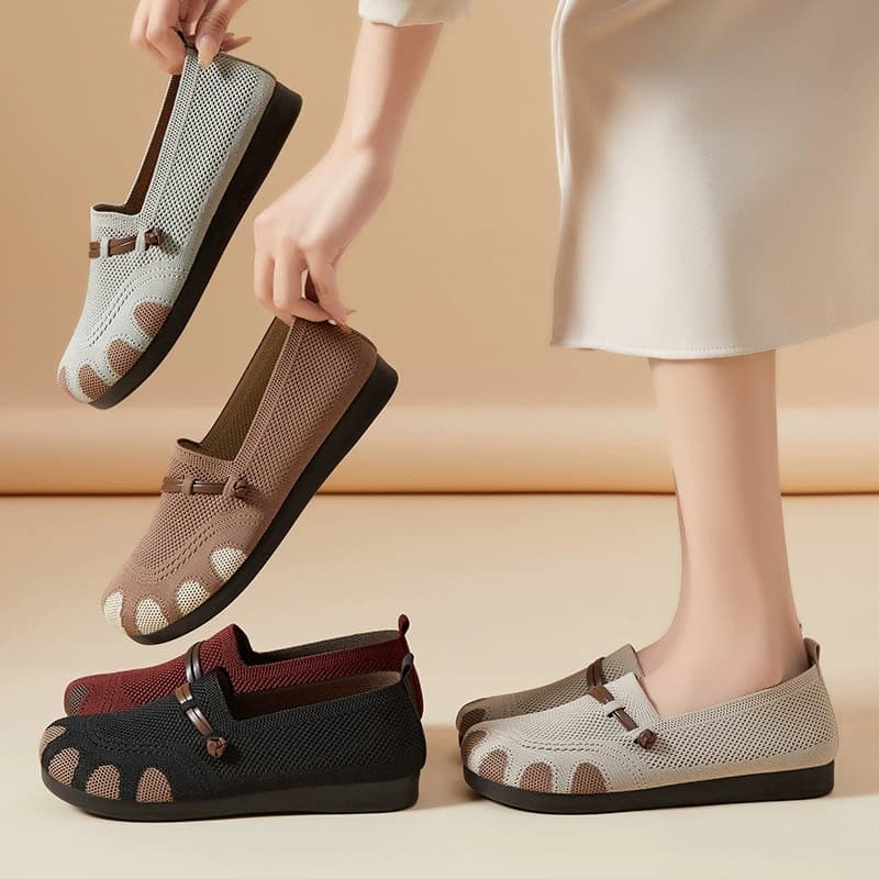 Women's Casual Shoes Drop Shipping Flat Shallow Mesh Shoes Soft Sole Lightweight Single Shoes Breathable Mother Shoes