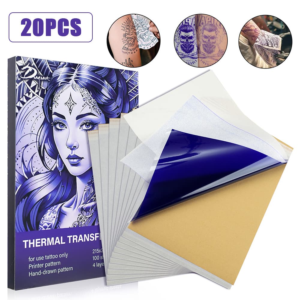 20 Sheets/Box 100 Sheets/Box Tattoo Transfer Paper, Four-Color Hand-Drawn Machine Transfer Copy Paper, Thermal Printing High-Definition Patterns