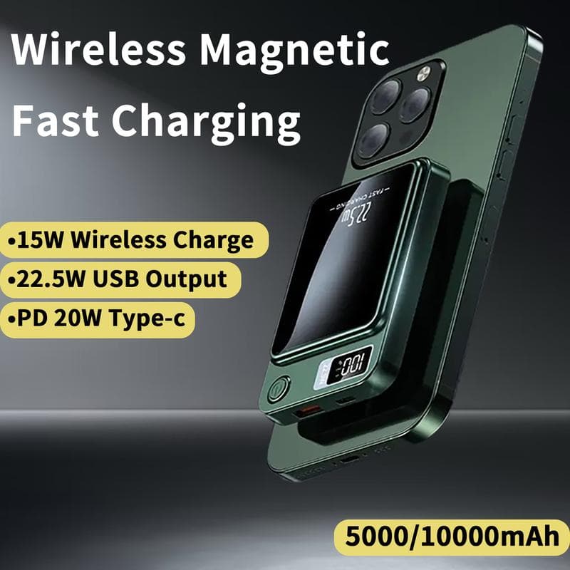 Cross-Border Magnetic Wireless Charging Power Bank Fast Charging PD22.5W Mobile Power Supply Ultra-Thin 10000mAh Power Bank