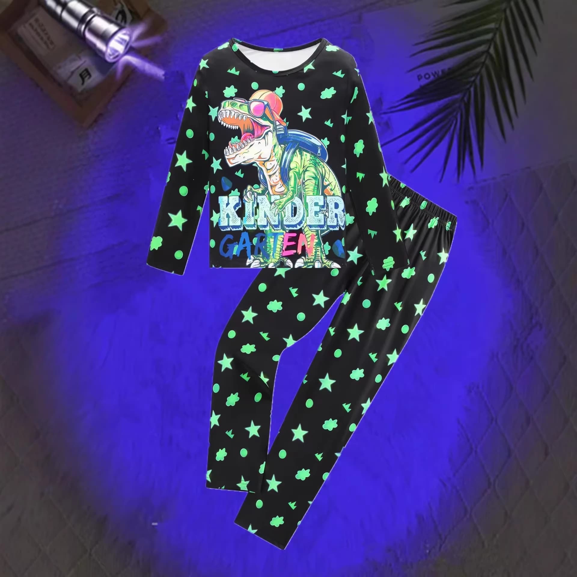 Flame-Retardant Milk Silk Kids Pajamas 3D Fluorescent Flame-Retardant Boys Girls Children's Sleepwear Kids Loungewear