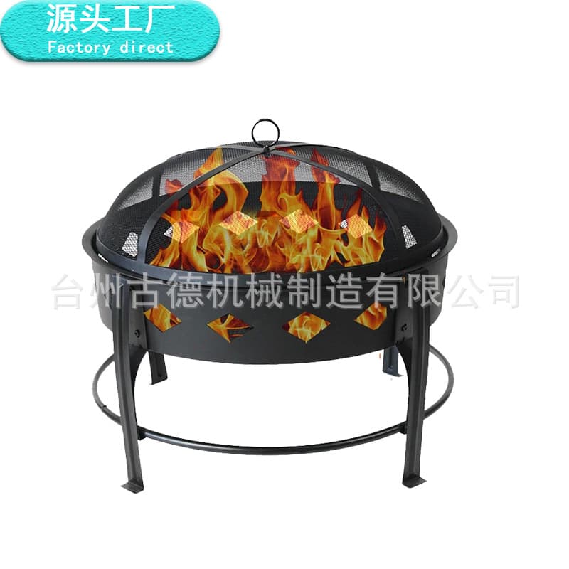 Outdoor camping homestay bonfire basin, round courtyard barbecue fire basin, new multi-functional heating basin for farmhouses