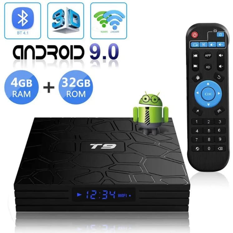 Cross-border Hot Selling T9 RK3318 HD Network Player TV Box Android 9.0 Dual Band 5G WiFi
