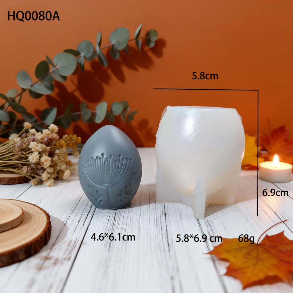 Easter Egg Candle Silicone Mold 3D Embossed Egg DIY Aromatherapy Plaster Soap Baking Mold
