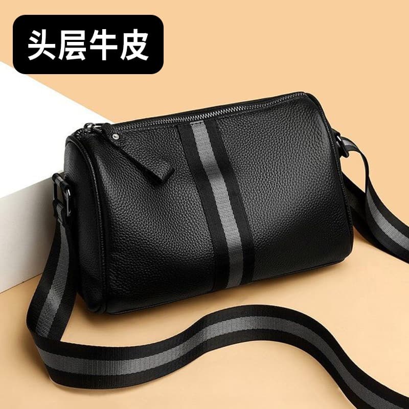 First-Layer Cowhide Men's Crossbody Bag Genuine Leather Shoulder Bag Casual Small Backpack Travel Square Bag