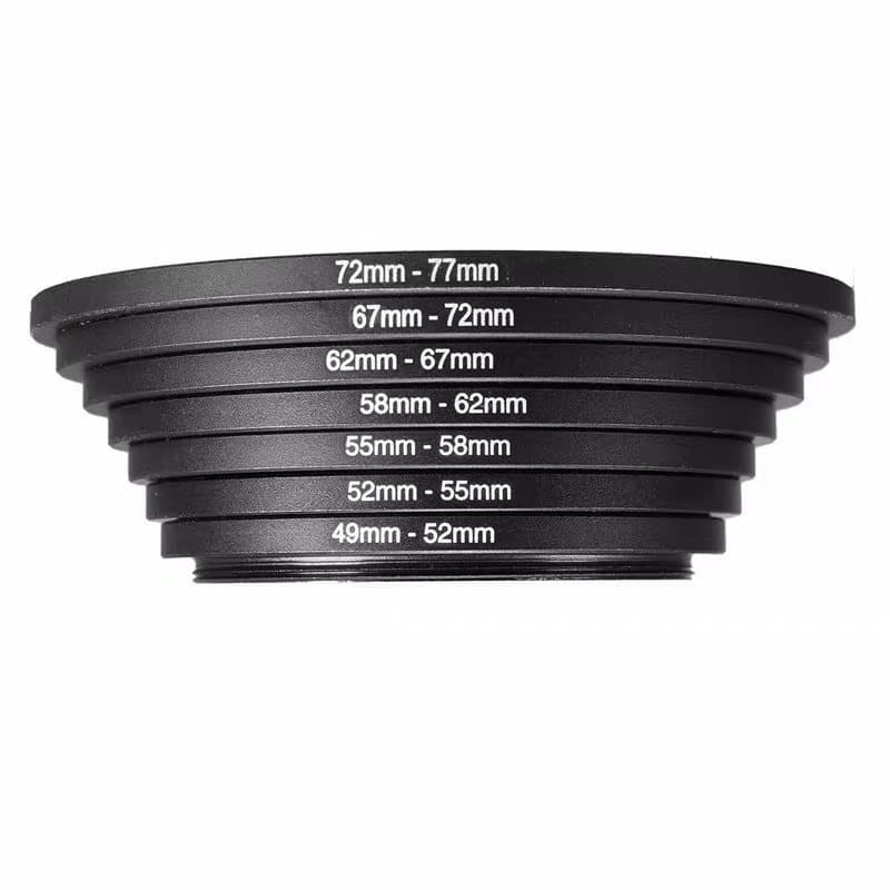 Adapter Ring for 52 to 76.2mm Filter, Other Small to 77mm, 55 to 58mm, Large to 82mm, 49 to 72mm Conversion Rings
