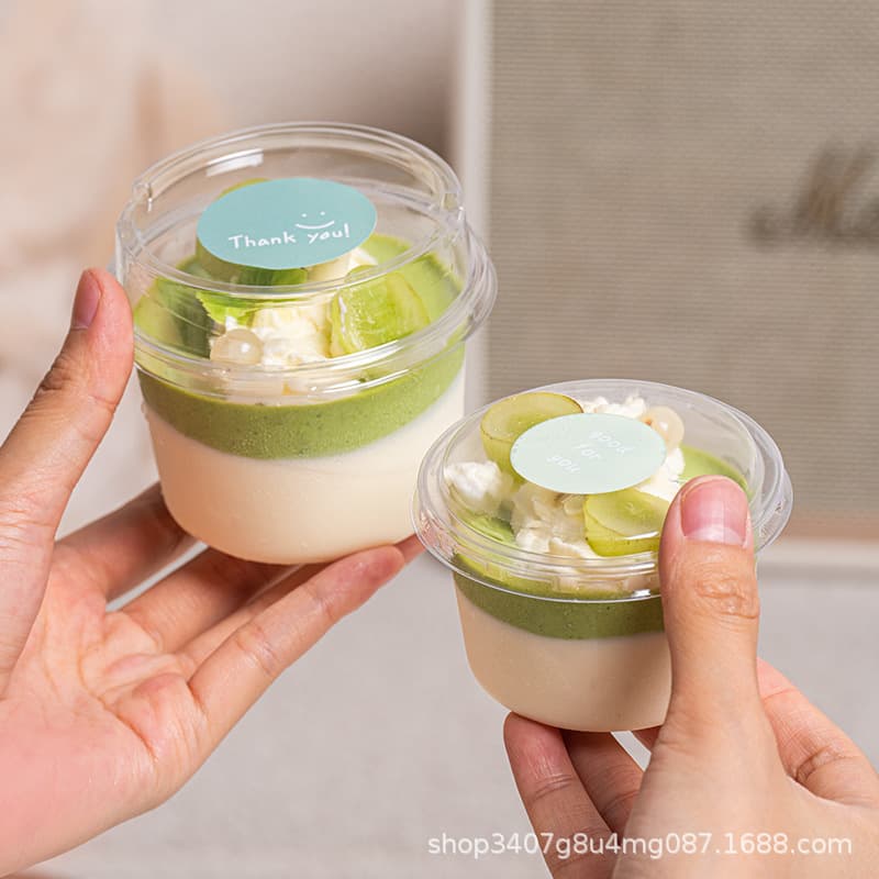 Coconut Milk Pudding Yogurt Cup Mousse Cake Cup Dessert Baking Packaging Box Ice Cream Transparent Takeout Box