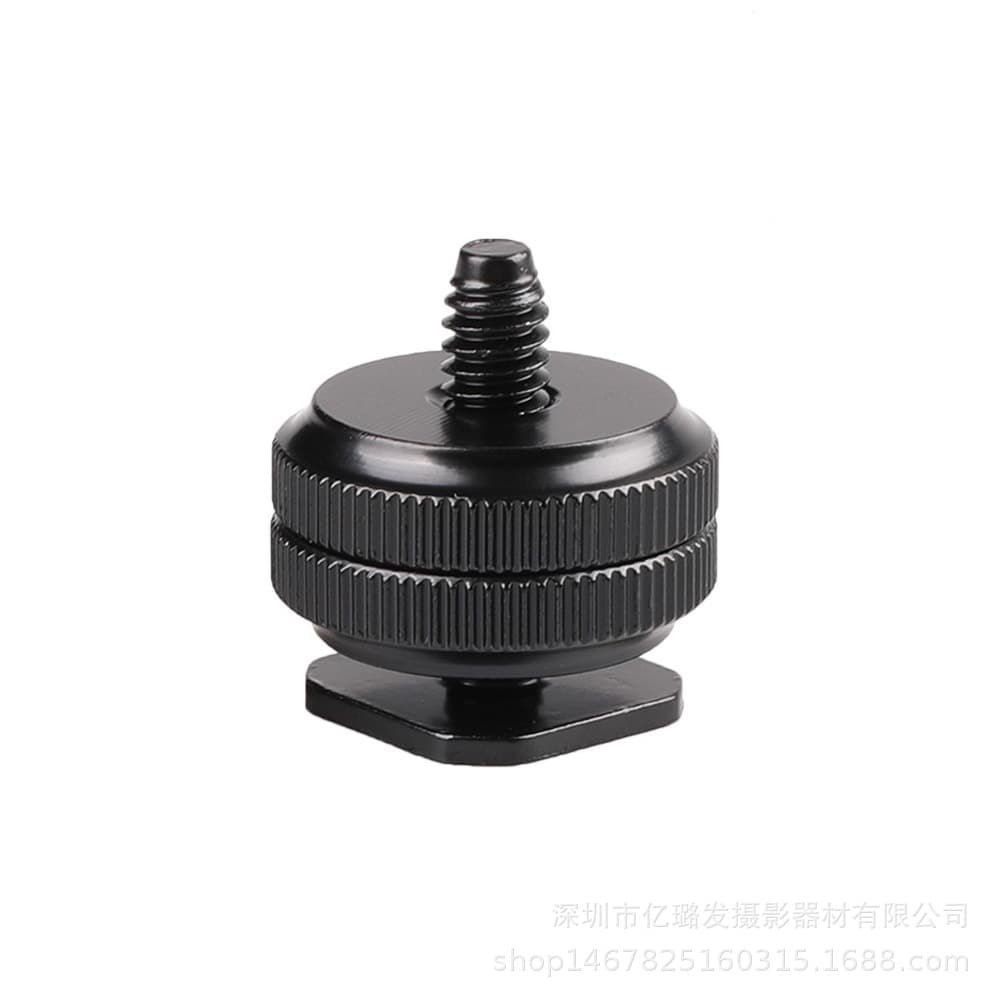 Hot Shoe Mount Standard 1/4 Double-Layer Screw Top and Bottom Locking Double-Layer Hot Shoe Adapter Screw Camera Triple Hot Shoe Port
