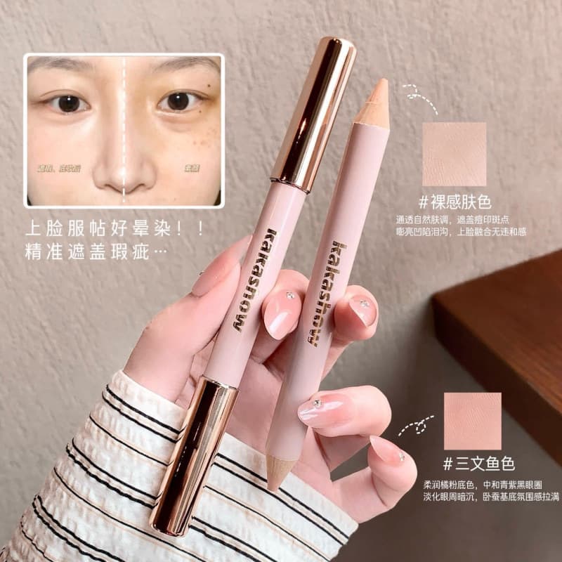 Kakashow Light-Perfect Dual-Ended Concealer & Highlighter Stick - Silky Smooth, Brightening Contour & Natural 3D Shaping Concealer Pen