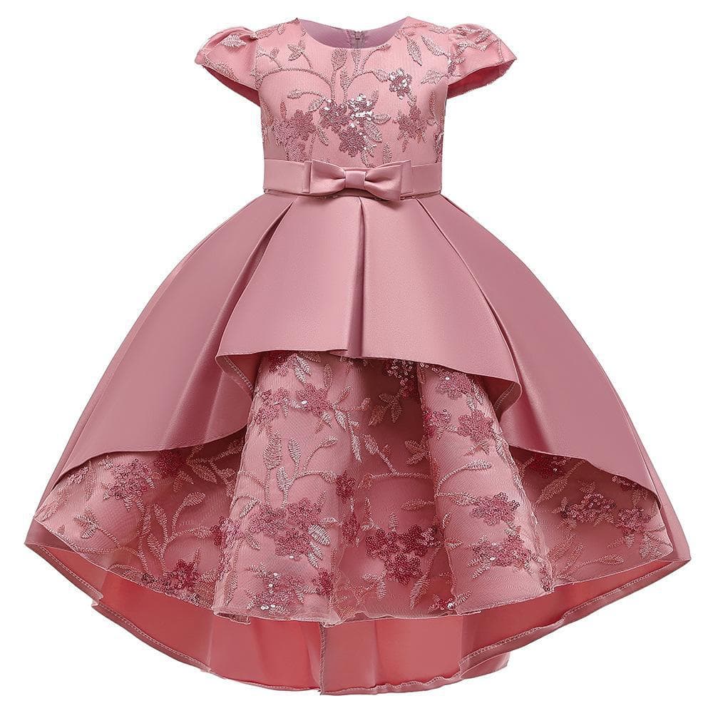 Princess Style Sequin Girls Dress Tailored Birthday Party Performance Costume Flower Girl Dress Cute Color Block Design for Ages 3-8