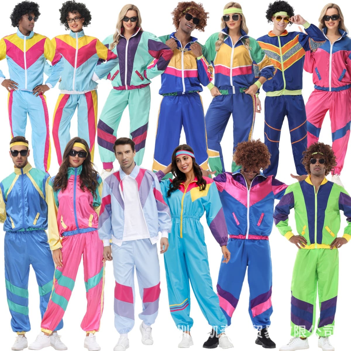 Amazon Retro Performance Hippie Costume Set Disco Outfit Halloween Western Rock Dance Sportswear