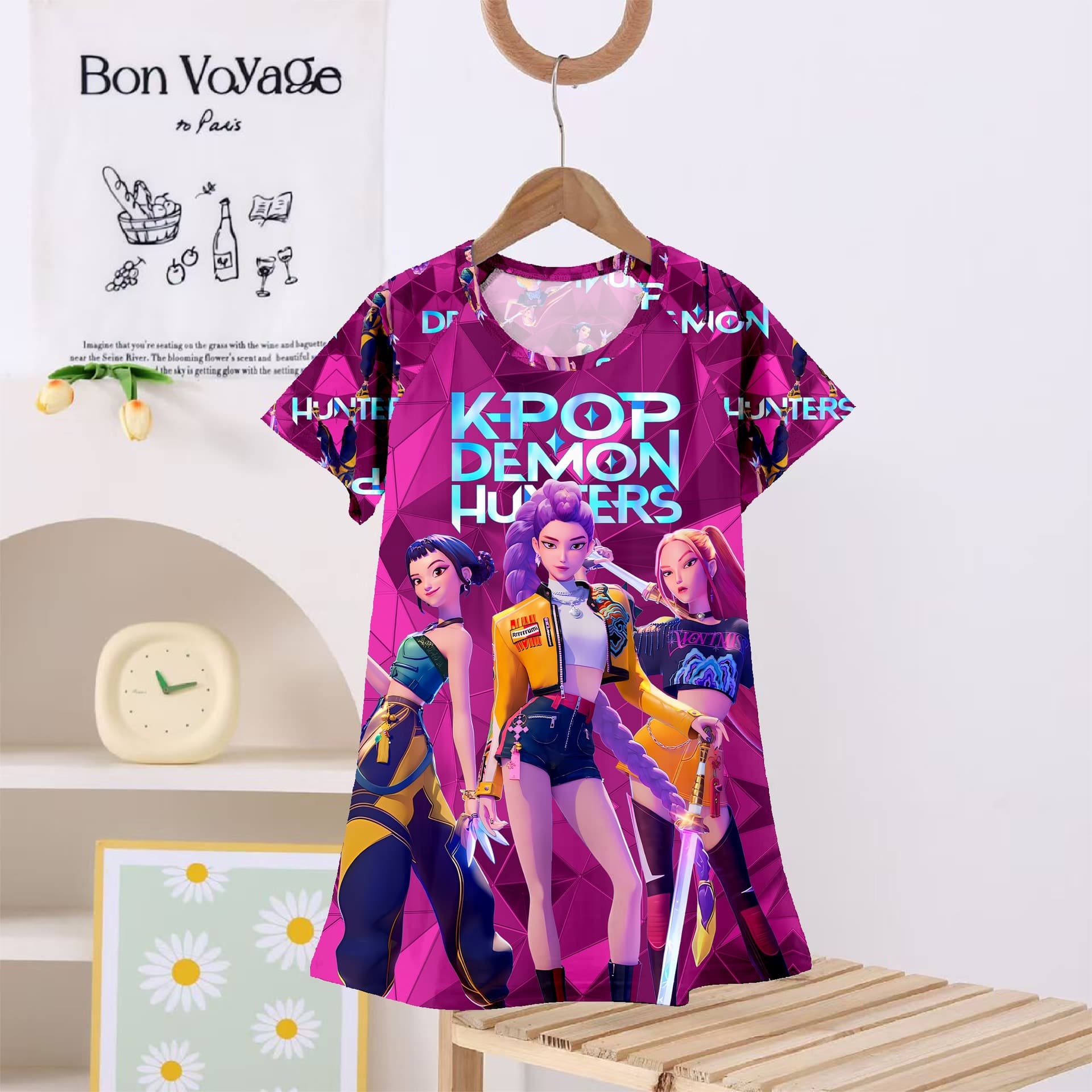 Wholesale Children's Pajamas Sleep Dress Summer Girls Princess Style Sleep Dress Cartoon Witch Hunter Girl Group Girl Dress