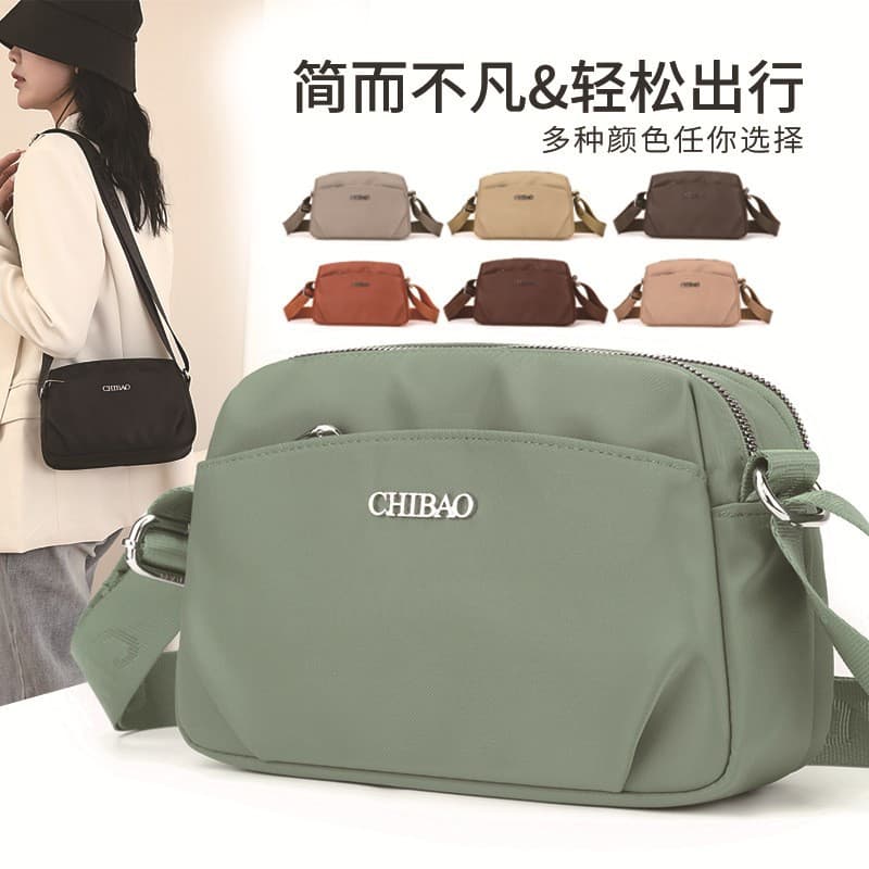 Women's shoulder bag, shopping crossbody bag, lightweight water-repellent nylon bag, fashionable small square bag, niche shoulder bag