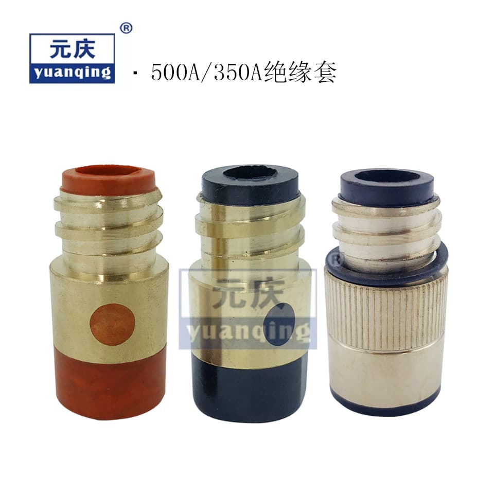 MIG welding torch insulating sleeve, 350A/500A, red material, fiber material, all copper, bakelite with copper insulation nut.