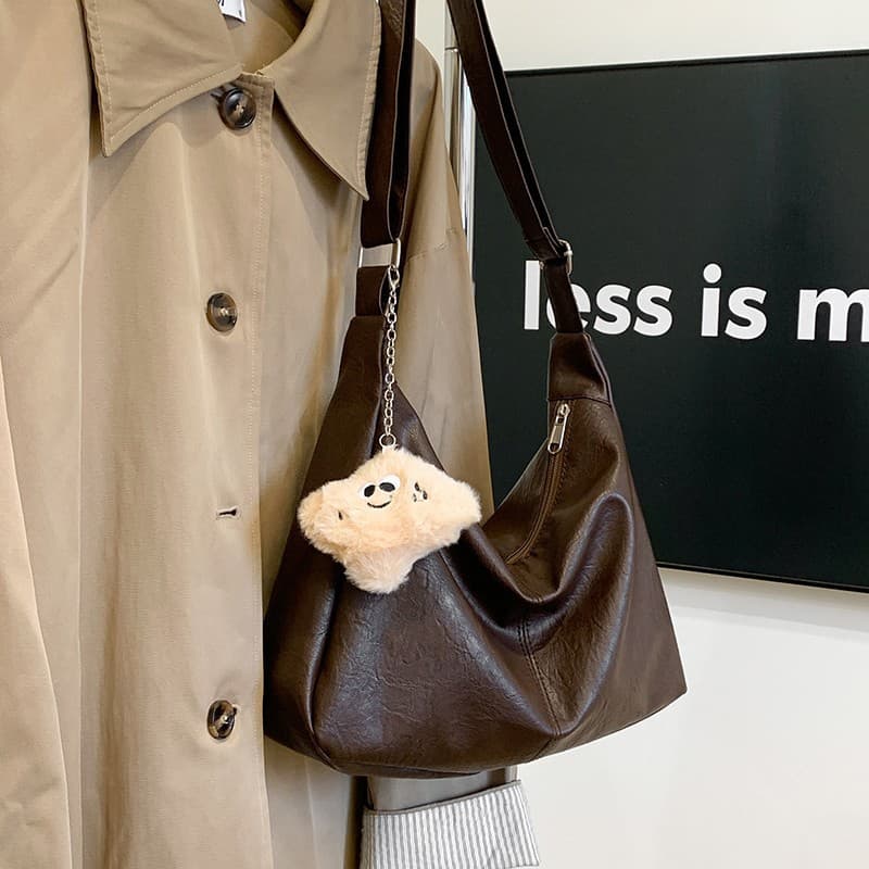 Cross-border Niche Vintage Tote Bag for Women 2025 Versatile Single Shoulder Bag Large Capacity Simple Commuter Bag Light Luxury