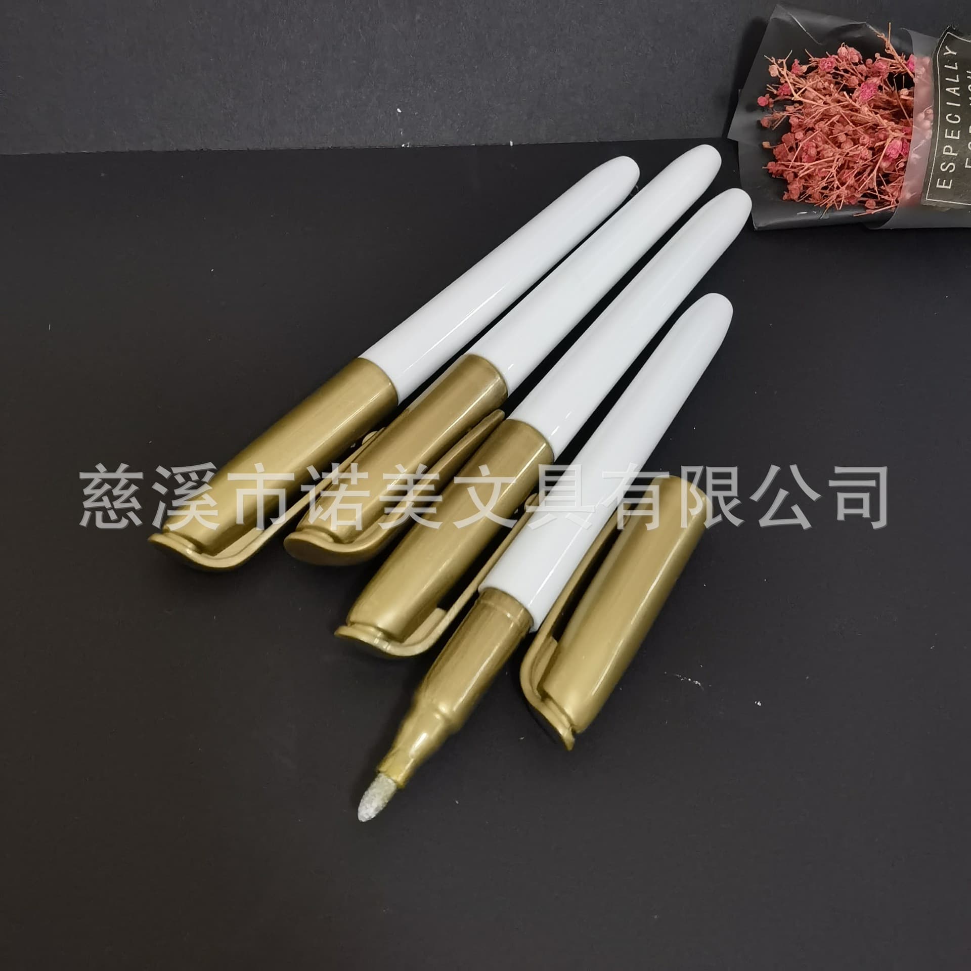 Gold Glass Marker Metallic Wine Glass Pen Water-Based Paint Marker Gold Signature Pen