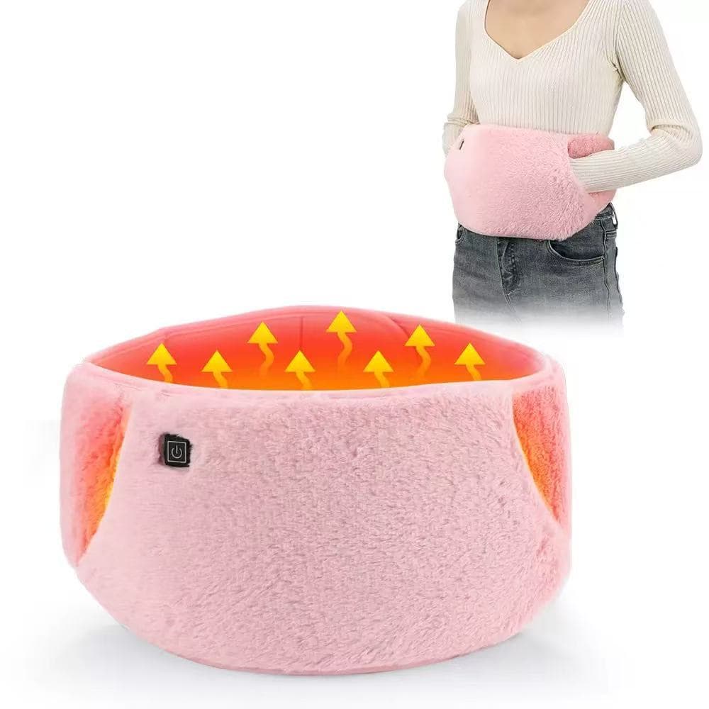 Cross-Border New Electric Heating Warm Belly Belt, 3-Level Temperature Adjustment, Can Warm Hands and Waist, Plush Belt