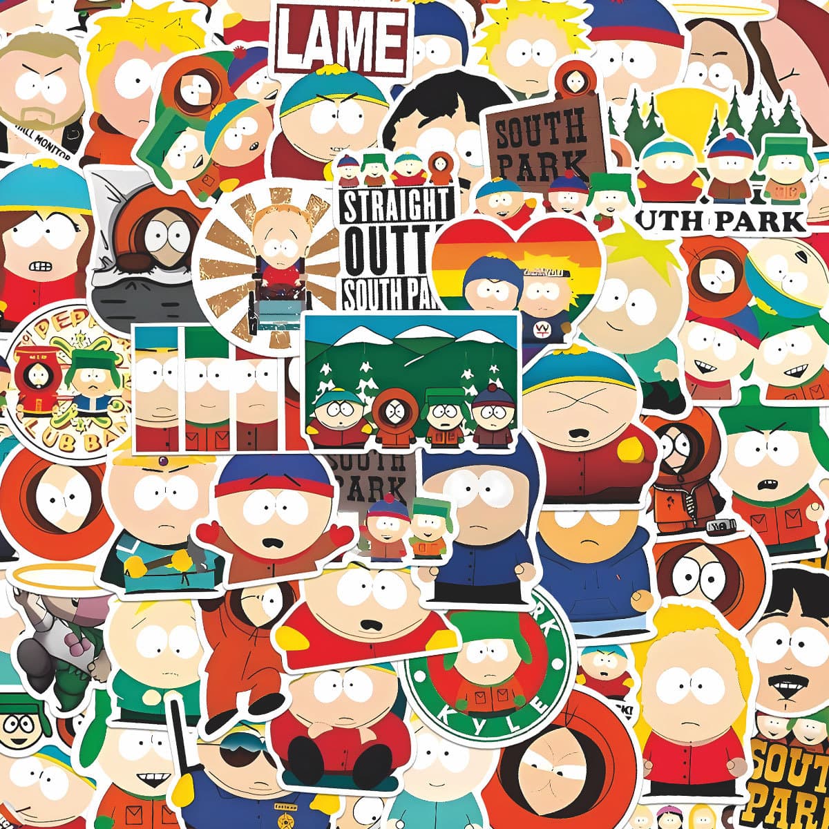 50 Cross-Border South Park Popular Cartoon Animation Graffiti Children's Hand Ledger Suitcase Waterproof Decorative Stickers